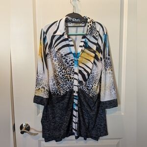 Women's Bellissima Animal Print Blouse, Size Extra Large